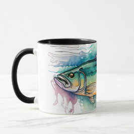 Watercolor Series: Bass Mugg