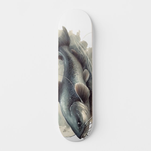 Watercolor Series: Catfish Mini Skateboard Bräda 18,5 Cm (Framsida)