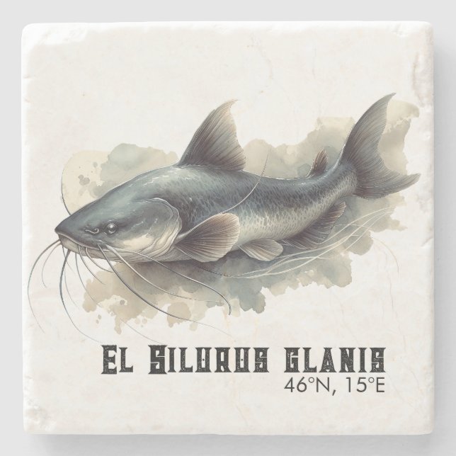 Watercolor Series: Catfish Stenunderlägg (Framsidan)