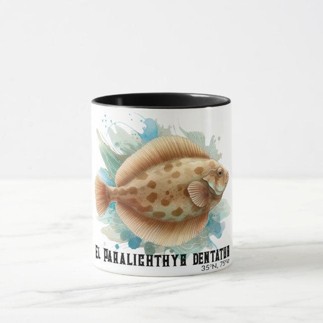 Watercolor Series: Flounder/Flatfish Mugg (Center)