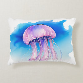 Watercolor Series: Jellyfish 2 Prydnadskudde