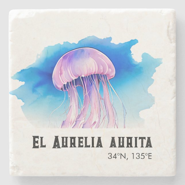 Watercolor Series: Jellyfish 2 Stenunderlägg (Framsidan)