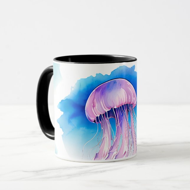 Watercolor Series: Jellyfish Mugg (Framsida vänster)