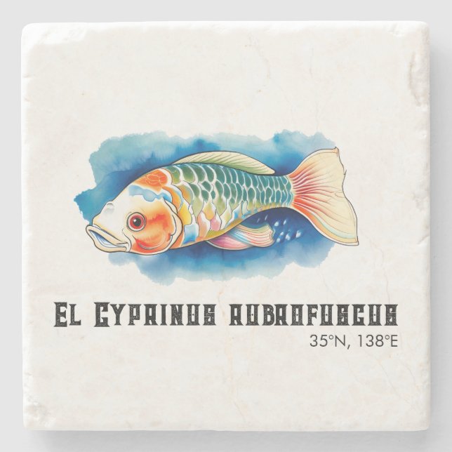 Watercolor Series: Koi Fish Stenunderlägg (Framsidan)