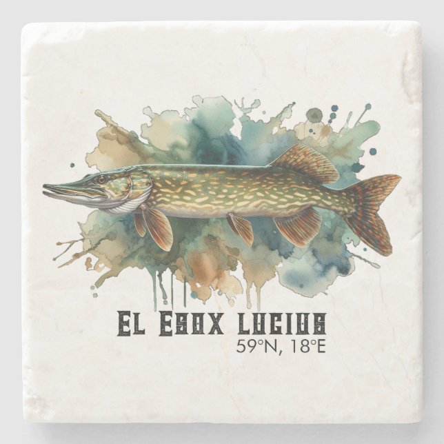 Watercolor Series: Pike Stenunderlägg (Framsidan)