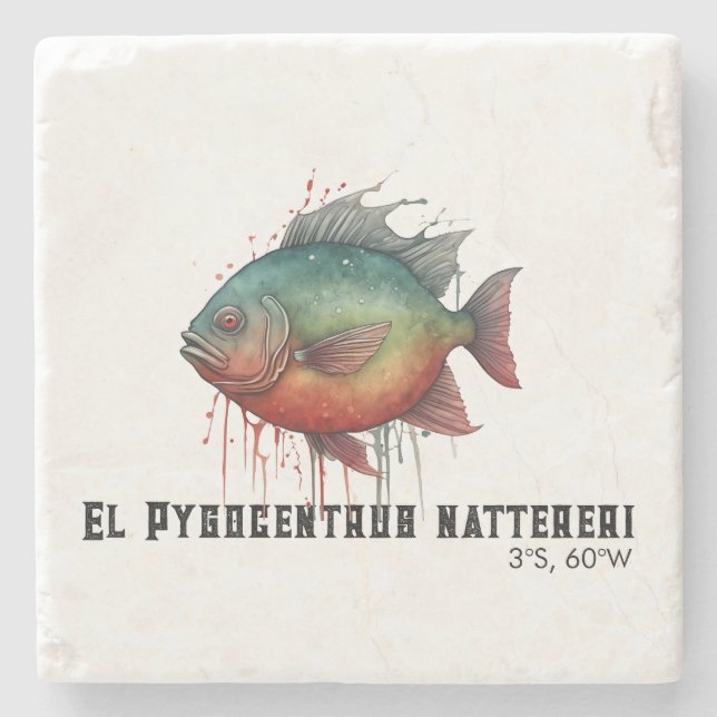 Watercolor Series: Piranha Stenunderlägg (Framsidan)