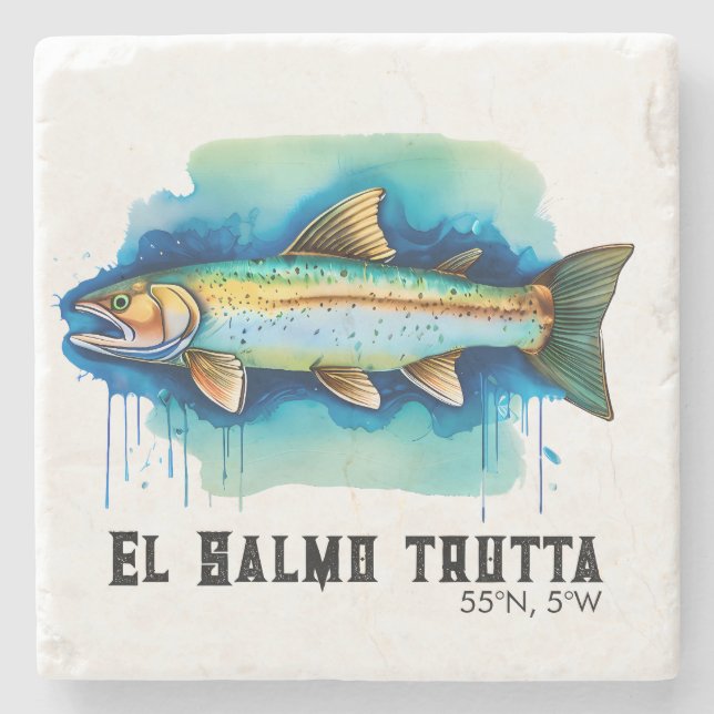 Watercolor Series: Trout/Salmon Stenunderlägg (Framsidan)