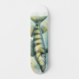 Watercolor Series: Zander/Walleye Mini Skateboard Bräda 18,5 Cm