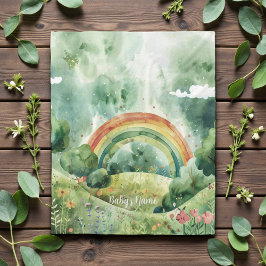 Watercolor Shades of Green Rainbow Fleecefilt