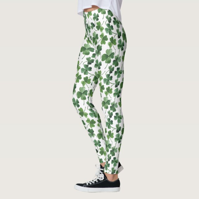 Watercolor Shamrock Leggings (Vänster)