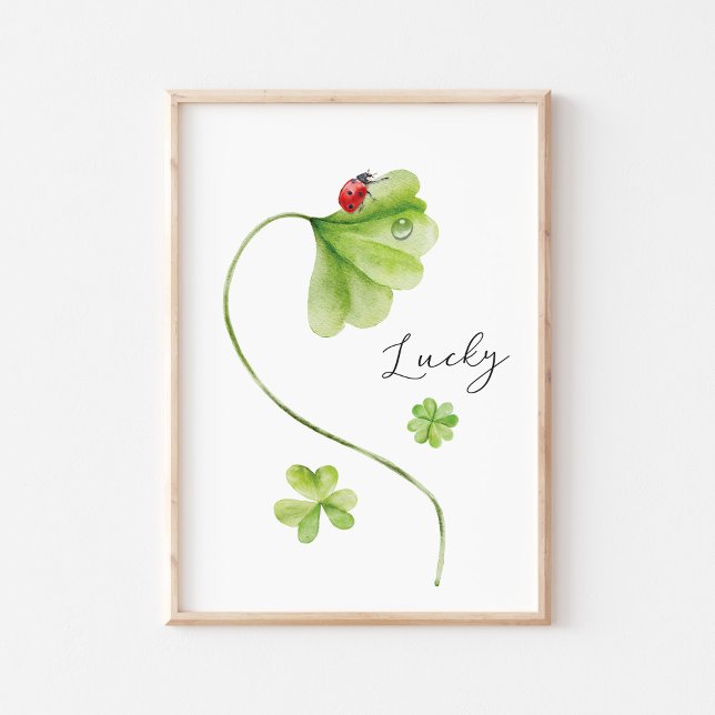 Watercolor Shamrock Lucky Poster (Skapare uppladdad)