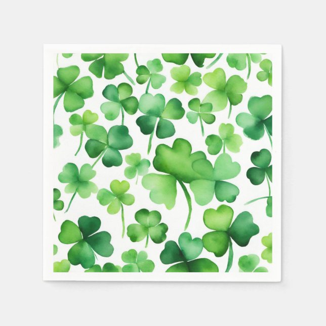 Watercolor Shamrock Pappersservett (Framsidan)