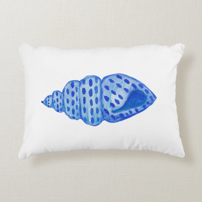 Watercolor shell pillow prydnadskudde (Framsidan)