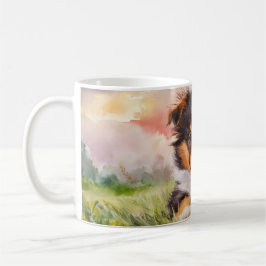 Watercolor Sheltie Puppy Kaffemugg