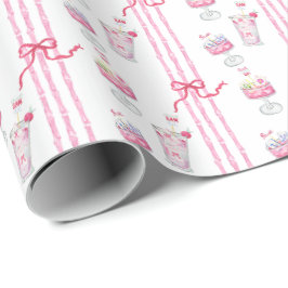 Watercolor Shock rosa Mahjong Cocktails Presentpapper