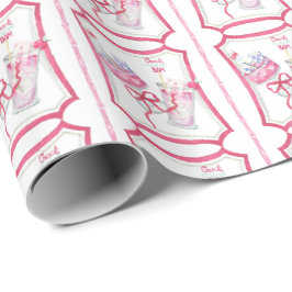 Watercolor Shock rosa Mahjong Cocktails Presentpapper