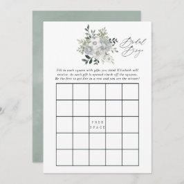 Watercolor Silver Sage Möhippa Bingo Inbjudningar