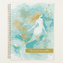Watercolor Sjöjungfru Personal Spiral Planner