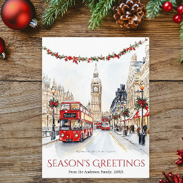 Watercolor Sketch Big Ben London Travel jul Helg Vykort