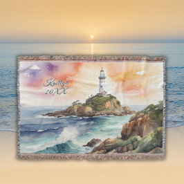 Watercolor Sketch Byron Bay Lighthouse Monogram | Filt