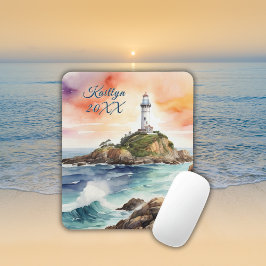 Watercolor Sketch Byron Bay Lighthouse Monogram | Musmatta