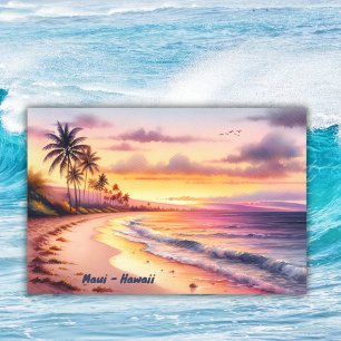 Watercolor Sketch Maui Hawaii Colorful Fototryck