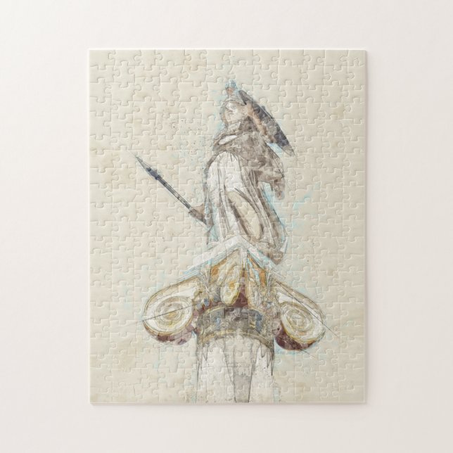 Watercolor Sketch of Statue of Athena Pussel (Vertikal)