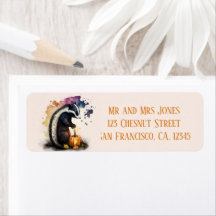 Watercolor Skunk Halloween - Anpassad