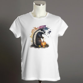 Watercolor Skunk Halloween Kids T Shirt