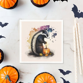 Watercolor Skunk Halloween Pappersservett