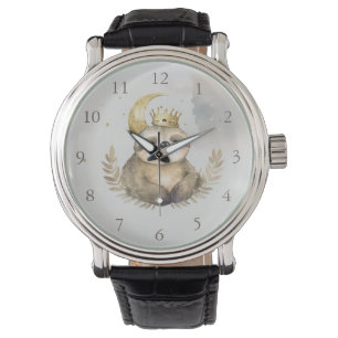 Watercolor Sloth Måne Krona Armbandsur