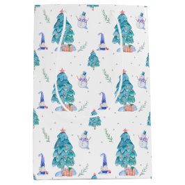 Watercolor Snö Frost Julgranar