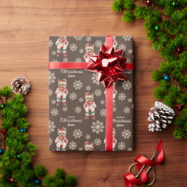Watercolor Snöflingor Brown Yorkie Hund jul Presentpapper
