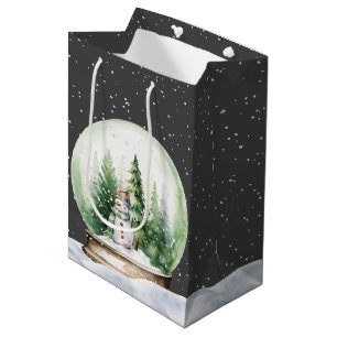 Watercolor Snögubbe i Snö Globe