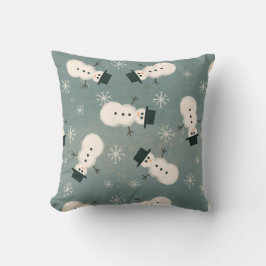Watercolor Snögubbe Pillow Kudde