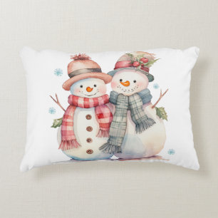 Watercolor Snögubbe Prydnadskudde
