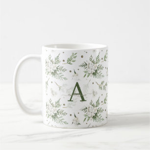 Watercolor Snowberry White Cedar Gren jul Kaffemugg