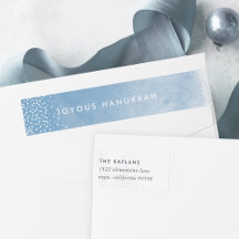 Watercolor Snowfall Hanukkah Returadress