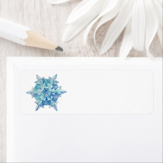 Watercolor Snowflake Address Label Returadress Etikett
