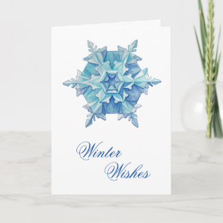 Watercolor Snowflake Helgkort