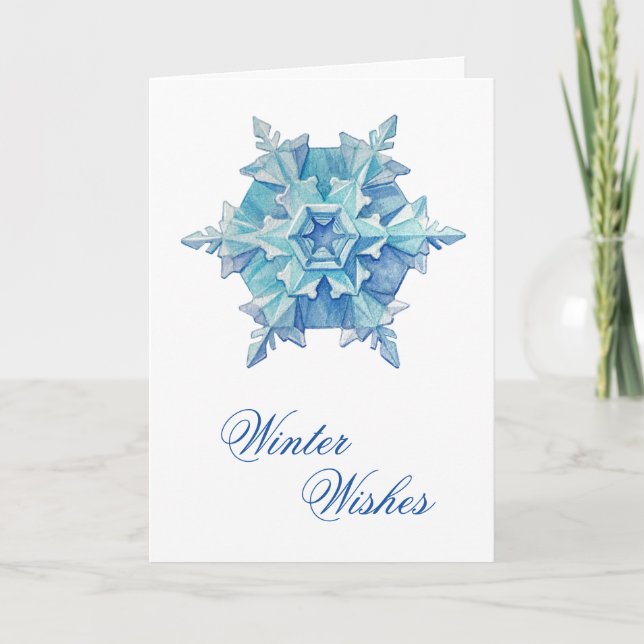 Watercolor Snowflake Helgkort (Framsida)