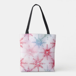 Watercolor Snowflake Tote Bag - Elegant Winter Tygkasse