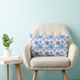 Watercolor Snowflakes Pattern Lumbarkudde