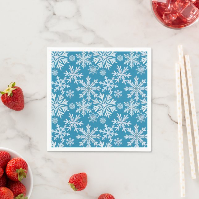 Watercolor Snowflakes Pattern Pappersservett (Insitu)