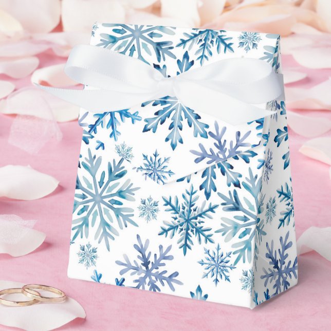 Watercolor Snowflakes Pattern Presentaskar (Bröllop)