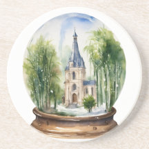 Watercolor Snowglobe Cathedral