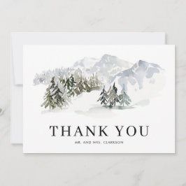 Watercolor Snowy Forest Woodland Winter Wedding Tack Kort