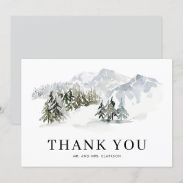 Watercolor Snowy Forest Woodland Winter Wedding Tack Kort