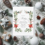 Watercolor Snowy Gräs och Spruce Winter Wedding Inbjudningar<br><div class="desc">Den här fantastiska julbröllopsinbjudan fångar säsongens magi med en rustik vattenfärgsdesign som innehåller snöhaltig gräs och grisen, accentuerad med holly och röda bär. De ömtåliga, gröna detaljerna visar på värmen och charmen hos vinterns skogar firande, perfekt för par att planera ett drömt vinterbröllop. Med det här kortet, helt anpassade, kan...</div>
