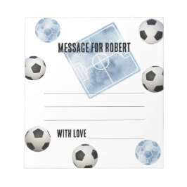 Watercolor Soccer Birthday time capsule message Anteckningsblock